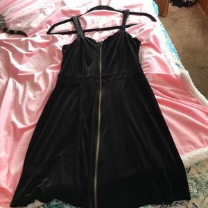 Mini black velvet dress
